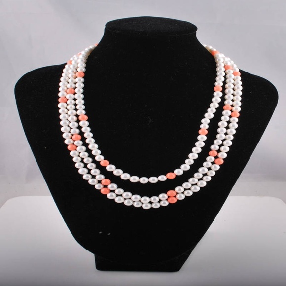 Wholesale Price: Set of 12 of cultured salmon pearl necklace + bracelet - Picture 1 of 1